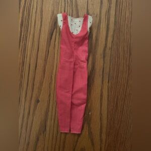 Barbie Vintage 1984 Fashion Fun #7906 Pink Jumpsuit W/ a White Heart Print Top